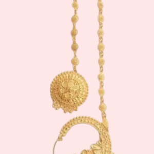 Graceful Gold-Plated Nath and Mangtika Set for Brides
