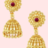 Traditional yet Stylish Ruby Jhumkas Earrings