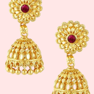 Traditional yet Stylish Ruby Jhumkas Earrings