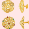 Pack of 2 Gold Finish Traditional Earrings Set for Women