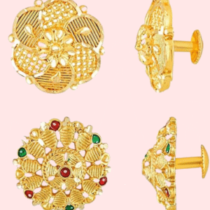 Pack of 2 Gold Finish Traditional Earrings Set for Women