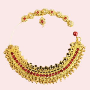Elegant Gold-Plated Garhwali Nath – Big Size Tradition