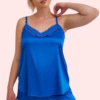 Lace Trim Satin Short Camisole Set