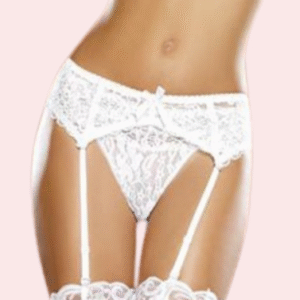 Elegant White Floral Lace Garter Belt