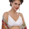 Pure cotton wire free white bra for summers
